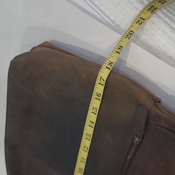 KomalC Unisex 16" Brown Genuine Leather Briefcases Laptop Messenger Bag - Picture 11 of 13